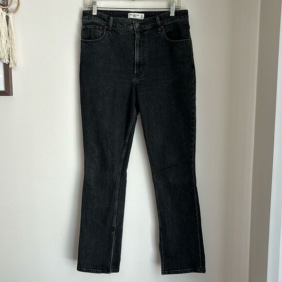 Abercrombie & Fitch Denim - Abercrombie Women High Rise faded black ankle slit the skinny jeans size 10/30!
